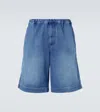 Plan C Denim Bermuda Shorts In Blue