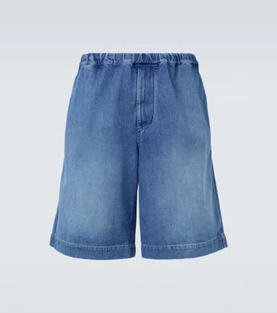 Plan C Denim Bermuda Shorts In Blue