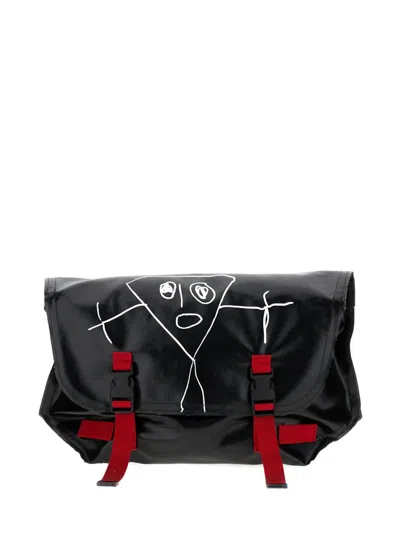 PLAN C 涂鸦印花扣环单肩包