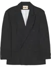 Plan C Double-breasted Blazer In Black