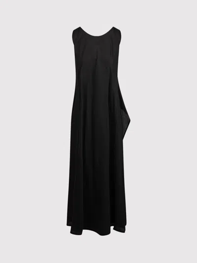 Plan C Double Layered Black Cotton Dress