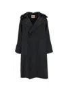 Plan C Double-breasted Coat In Black