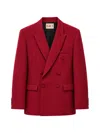 Plan C Double-breasted Houndstooth Blazer In Red