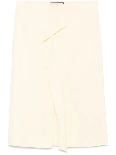 Plan C Draped-detail Midi Dress In Zabaione