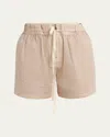 Plan C Drawstring Cotton Short Trousers In Tapioca