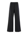 Plan C Elastic-waist Trousers In Black