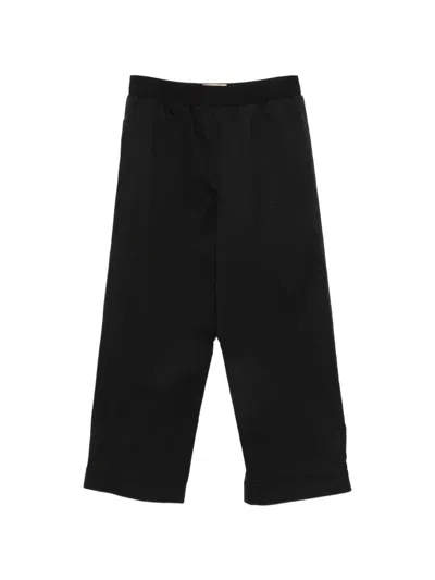 Plan C Elasticated-waistband Trousers In Black
