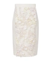 Plan C Embellished Cotton Drill Midi Skirt In White