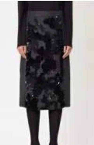 PLAN C EMBROIDERED MIDI SKIRT