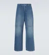 Plan C Faded Wide-leg Jeans In Blue