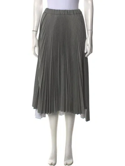 Pre-owned Plan C Faux Leather Midi Length Skirt In Gray