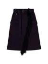 Plan C Feather-trim Wrap Skirt In Black