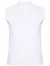 Plan C Fine-knit Mock-neck Top In White