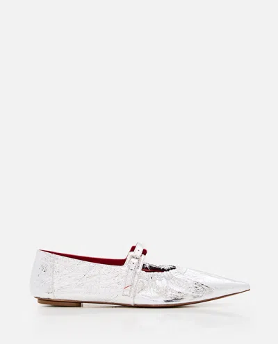 Plan C Flat Shoes In Silver