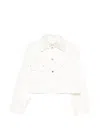 Plan C Sequined Cotton Drill Jacket In White