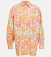 Plan C Floral-print Oversize Shirt In Orange