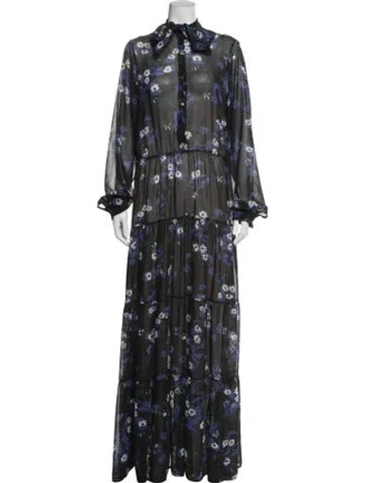 Pre-owned Plan C Floral Print Long Dress In Multicolor