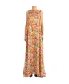 Plan C Floral Print Maxi Dress In Multicolor