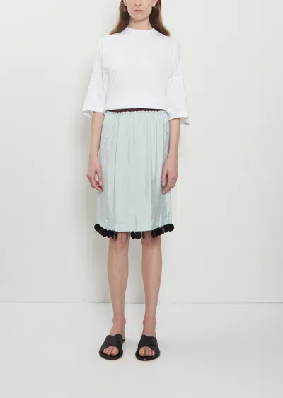 Plan C Fluid Twill Midi Skirt In Gray