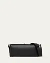 Plan C Folded Leather Shoulder Bag In Black