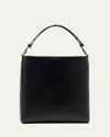 Plan C Folded Tote Bag In Vitello Leather In Black