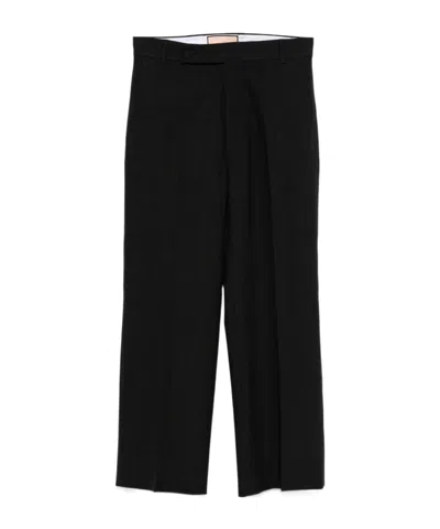 Plan C Front-pockets Trousers In Black