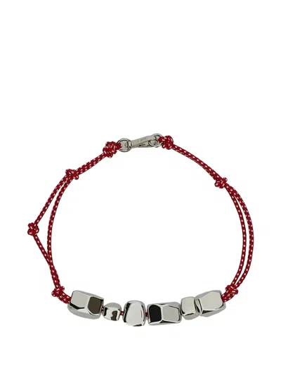 Plan C Geometric Silk Necklace In Silver