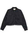 Plan C Satin Duchess Jacket In Blue Black