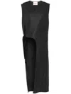 Plan C Felted Vest In Men Melange Nero
