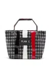 Plan C Glossy Technical Tote In Black