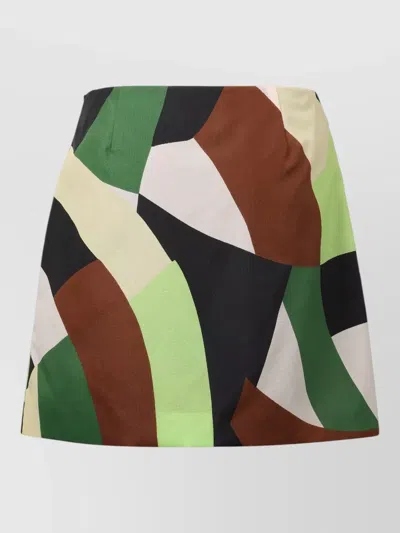 Plan C Gocaa Cotton Mini Skirt Pleated Buttons In Multi