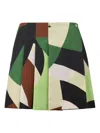 Plan C Gocaa Cotton Mini-skirt In Grün