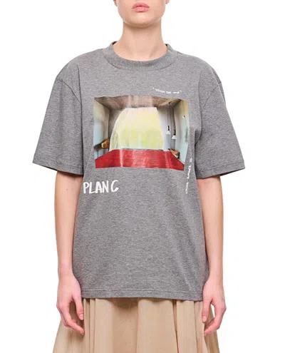 Plan C Graphic Print Crew-neck T-shirt In Grey