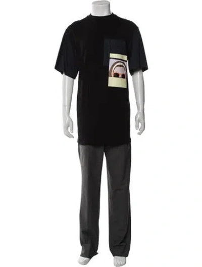 Pre-owned Plan C Graphic Print Crew Neck T-shirt In Black