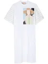 Plan C Graphic-print Midi T-shirt Dress In White
