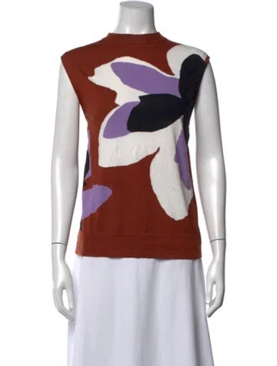 Pre-owned Plan C Graphic Print Mock Neck Sweater In Orange