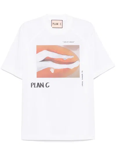 Plan C Graphic-print T-shirt In White