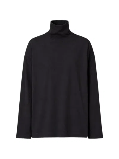 Plan C Graphic-print High-neck T-shirt In Black