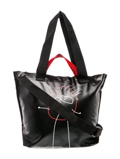 Pre-owned Plan C Graphic-print Shoulder Bag Small In Black