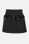 Plan C Sequined Wool-blend Miniskirt In Gray