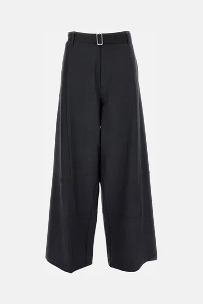 PLAN C GREY WOOL TROUSERS