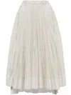 Plan C Grid-pattern Taffeta Midi Skirt In White