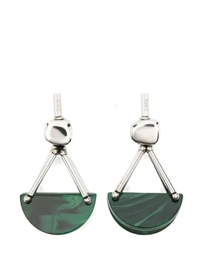 Plan C Half Moon Geometric Drop Earrings In Green