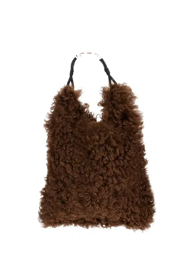 Plan C Handle Shoulder Bag In Brown