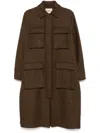 Plan C Herringbone Coat In Brown