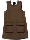 Plan C Herringbone Mini Dress In Brown