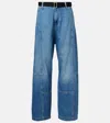 Plan C High-rise Wide-leg Jeans In Indigo