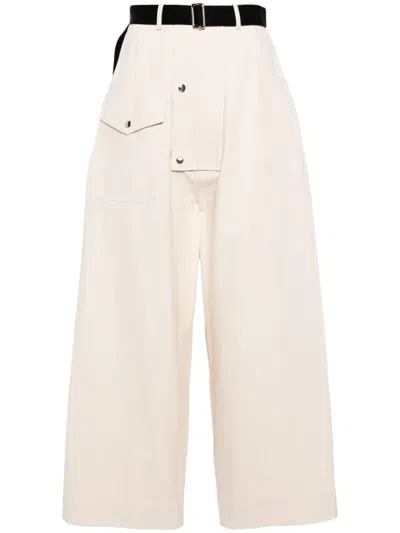 PLAN C HIGH-WAIST WIDE-LEG TROUSERS
