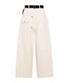 Plan C High-waist Wide-leg Trousers In White
