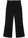 Plan C High-waisted Flared Trousers In Black